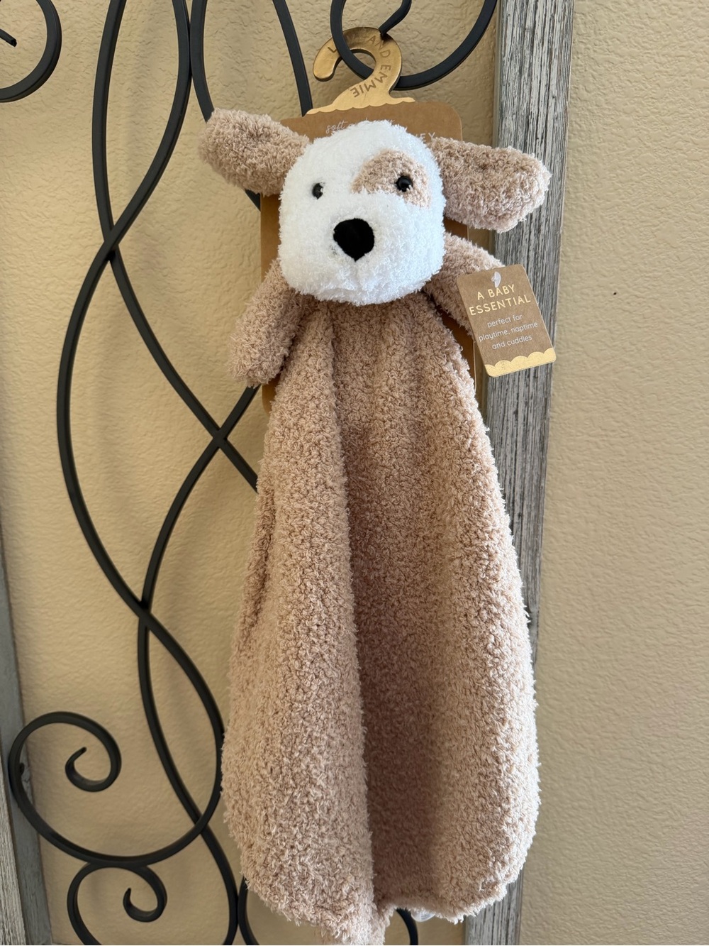 Baby Essentials Tan and White Puppy Comfort Lovey
